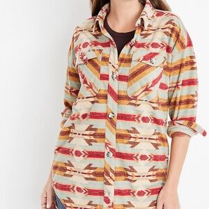 Maurices Southwestern Pattern Fleece Shacket with side pockets, Sz XL, Gorgeous